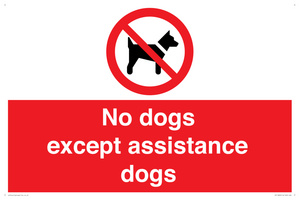 No dogs except assistance dogs
